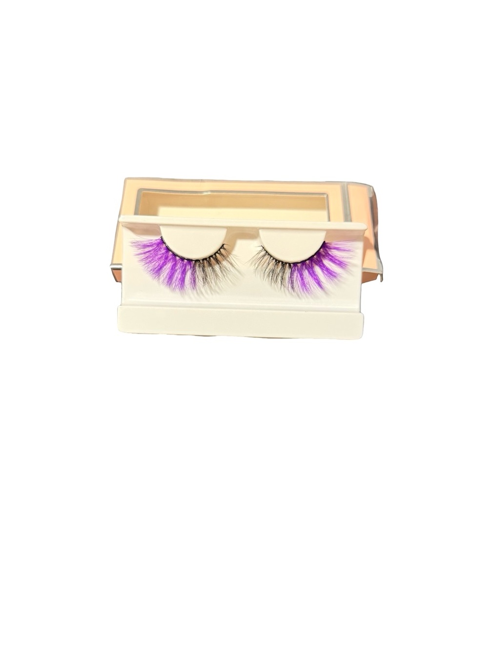 One Pair Of Dramatic Purple and black striped false eyelashes